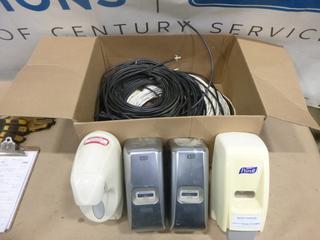 (4) Hand Sanitizers Dispensers, Qty of Cat Cable (J-2-1)