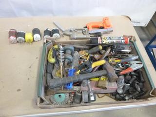 Qty of Tools Includes Electrical Plugs, Hammer, Pliers, Electric Stapler and More (K-1-1)