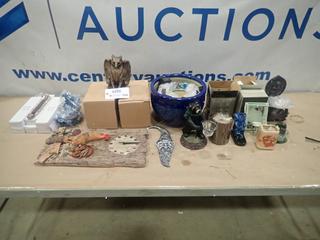 Misc. Items Including Rooster Clock, Incense Holders, Candle Holders and More *Note: Smoke Damage* (R-3-2)