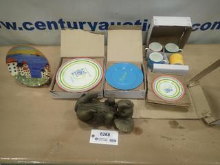 Misc. Items Including  Dinner Plates, Dessert Plates, Cups and Saucers, Wine Bottle Holder and More *Note: Smoke Damage* (F-2)