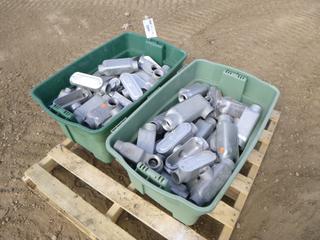(2) Totes of Electrical Conduit Fittings