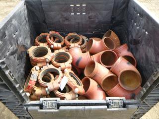 Crate of Victaulic 6 In. -  90 Degree Elbow and Coupling