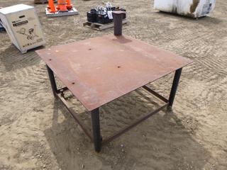 Custom Built Metal Bench/Work Station, 48 In. x 48 In. x 38 In.