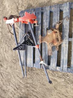 Ridgid Tristand, 460-12, 1/8 In. - 12 In., Capacity 1,500 lbs., and Ridgid Bend 'C', Bench Chain Vise, BC-810, 1 1/4 In. Standard Pipe Capacity, *Note: Damage*