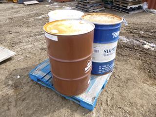 Drum of 49 North High Viscosity Index ISO 22 Hydraulic Oil, Drum of TAF Diesel Engine Induction/ECR Cleaner, Drum of Superwipe Compressed Recyclable Rag/Wipers