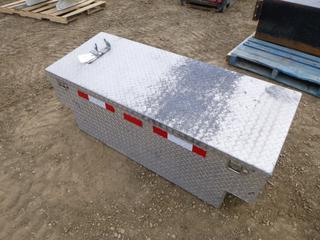Checker Plated Truck Bed Tool/Storage Box, 24 In. x 61 In. x 24 In., Contents Included