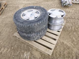 (4) 6-Bolt Chevrolet/GMC Rims, (2) w/ Goodyear Wrangler Tires