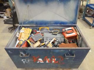 Blue Steel Bin C/w Contents of Tools and Parts, 59 In. x 32 In. x 31 In. (OS)