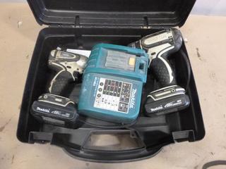 (2) Makita Impact Drills w/ 2 Batteries and Charger (F-1)