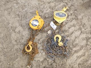 (1) Kinto 1 1/2 Ton Chain Hoist, (1) Proloc 1 1/2 Ton Chain Hoist
