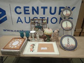 Misc. Items Including Lamp, Picture Frames, Vase, Wall Ornaments  and More *Note: Smoke Damage* (SC)