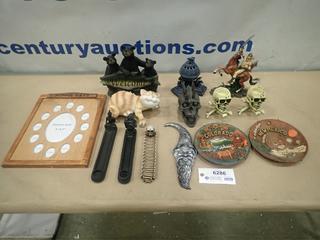 Misc. Items Including Incense Holders, Picture Frame, Ornaments *Note: Smoke Damage* (SC)