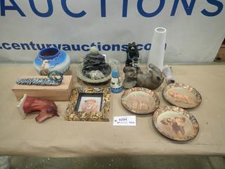 Misc. Items Including Water Fountain, Vase, Bottle Holder, Picture Frame and More *Note: Smoke Damage* (SC)