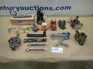 Misc. Items Including Welcome Signs, Incense Holders, Bear, Lion, Ornaments and More *Note: Smoke Damage* (P-3-3)