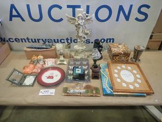 Misc. Items Including Picture Frames, Plates, Salt and Pepper Shaker, Wall Ornaments and More *Note: Smoke Damage* (P-3-3)