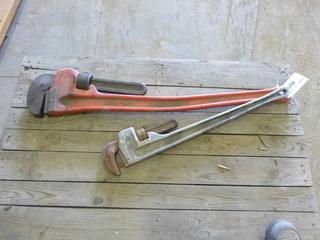 (1) 36 In. Aluminum  Ridgid Pipe Wrench, (1) 60 In. Steel Ridgid Pipe Wrench (M-2-3)
