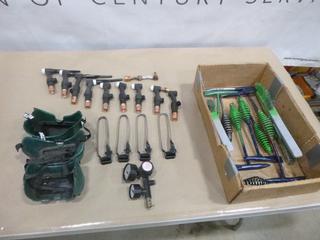 Qty of Flex Head Tig Torch Heads, Strikers, Wire Brushes, Chipping Hammers And Cutting Goggles (D-2)