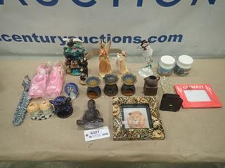 Misc. Items Including Picture Frames, Candles, Salt and Pepper Shaker, Barbie Dolls, Ornaments and More *Note: Smoke Damage* (SC)