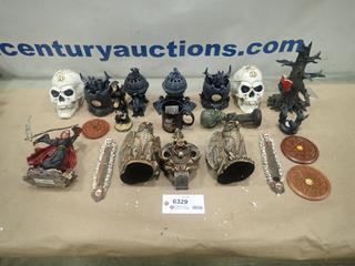 Misc. Items Including Incense Holders, Skulls, Dragon Speaker, Eagle Candle Holders and More * Note: Smoke Damage * (SC)