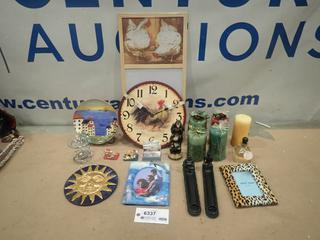Qty of Misc. Items Including Clock, Candles, Picture Frame, Cork Board and More * Note: Smoke Damage * (SC)