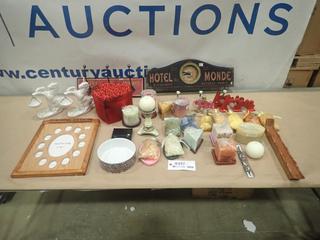 Misc. Items Includes Candles, Picture Frame, Coat Rake and More * Note: Smoke Damage* (P-1-1)