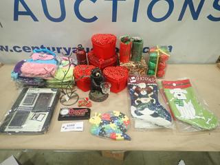 Misc. Items Includes Christmas Stockings, Pet Carriers, Puzzles, Princess Picture Frame and More * Note: Smoke Damage* (T-1-1)
