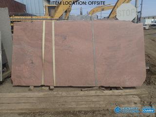 Selling Off-Site - (5) Slabs of Italian Granite, 2- Approx. 76 In. x 67 In., Approx. 72 In. x 67 In., Approx. 57 In. x 60 In., Approx. 72 In. x 45 In. **Located Offsite at 21220-107 Avenue NW, Edmonton, For More Information Contact Richard at 780-222-8309**