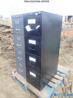 Selling Off-site - (2) 4 Drawer Filing Cabinet, 26 1/2 In. x 15 In. x 52 In. **Located Offsite at 21220-107 Avenue NW, Edmonton, For More Information Contact Richard at 780-222-8309**