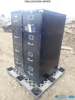 Selling Off-Site - (2) 4 Drawer Filing Cabinet, 26 1/2 In. x 15 In. x 52 In. **Located Offsite at 21220-107 Avenue NW, Edmonton, For More Information Contact Richard at 780-222-8309**