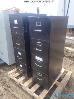 Selling Off-Site - (1) 4 Drawer Filing Cabinet, 15 In. x 28 In. x 51 In., (1) 4 Drawer Filing Cabinet, 15 In. x 25 In. x 48 1/2 In.  **Located Offsite at 21220-107 Avenue NW, Edmonton, For More Information Contact Richard at 780-222-8309**