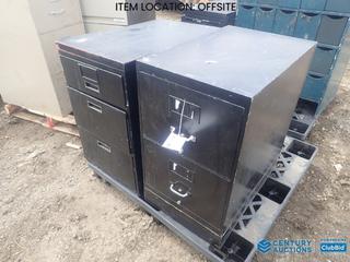 Selling Off-Site - (1) 3 Drawer Filing Cabinet, 19 In. x 30 In. x 30 In., (1) 2 Drawer Filing Cabinet, 18 In. x 28 In. x 30 1/2 In. **Located Offsite at 21220-107 Avenue NW, Edmonton, For More Information Contact Richard at 780-222-8309**