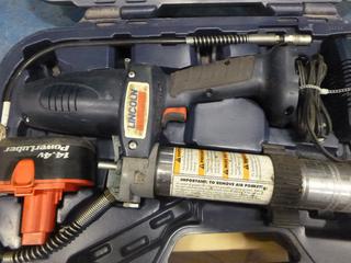 Lincoln 14.4V Battery Powered Grease Gun Includes Gun, Battery Charger, Manual and Case (F-1)