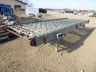 Rolling Table w/ Pallet of Rollers, 30 Ft. x 7 Ft. x 3 Ft.
