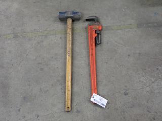 **Located Offsite @ Scott Can- 9523 49 Ave NW, Edmonton** (1) Ridgid 36in Pipe Wrench C/w (1) 16lb Sledge Hammer *Note: No Equipment On-Site, Buyer Responsible For Loadout, For More Information Contact Chris @ 587-340-9961*