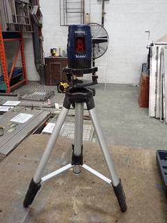 **Located Offsite @ Scott Can- 9523 49 Ave NW, Edmonton** Mastercraft Hawkeye Laser Level C/w Tripod Stand *Note: No Equipment On-Site, Buyer Responsible For Loadout, For More Information Contact Chris @ 587-340-9961*