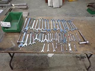 **Located Offsite @ Scott Can- 9523 49 Ave NW, Edmonton** Qty Of Assorted Metric And Imperial Wrenches C/w 1/2in Ratchet  *Note: No Equipment On-Site, Buyer Responsible For Loadout, For More Information Contact Chris @ 587-340-9961*