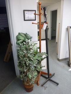 **Located Offsite @ Scott Can- 9523 49 Ave NW, Edmonton** (2) Coat Racks C/w (2) Artificial Plants And Whiteboard *Note: No Equipment On-Site, Buyer Responsible For Loadout, For More Information Contact Chris @ 587-340-9961*