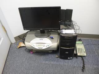 **Located Offsite @ Scott Can- 9523 49 Ave NW, Edmonton** Acer Monitor C/w Tower, Speakers, Printer And Phone *Note: No Hard Drive, No Equipment On-Site, Buyer Responsible For Loadout, For More Information Contact Chris @ 587-340-9961*