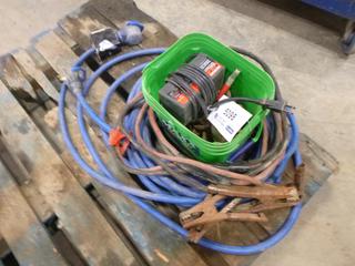 Qty of Misc. Items Includes RV Extension Cord, Booster Cables, Trickle Charger, Chain (J-1-1)