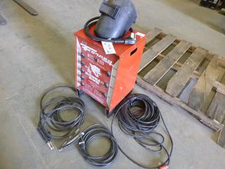 Forney F-225 Cougar Cub Welder c/w Ground, Stinger, Large Quantity of Cable and Welding Helmet (M-4-2)
