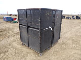 (2) Black Mesh Storage Cabinets, 48 In. x 27 In. x 58 In.