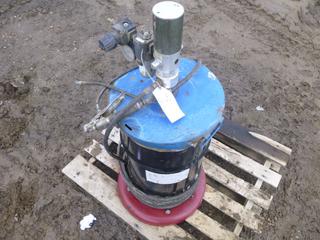  Model 031147, Air Operated Grease Pump, C/w Pail of Premalube NLGI #2 Grease