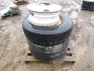 (3) Bridgestone M726 Tires w/ (4) Rims