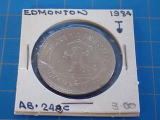 1984 Edmonton Klondike Dollar Token w/ a Shovel Mint Marker (Office)
