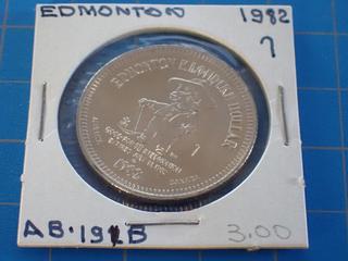 1982 Edmonton Klondike Dollar Token w/ a Cane Mint Marker (Office)