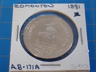 1981 Edmonton Klondike Dollar Token w/ a Hat Mint Marker (Office)