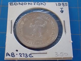 1985 Edmonton Klondike Dollar Token  w/ a Shovel Mint Marker (Office)