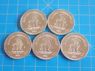 (5) 1982 Klondike Dollar Tokens (Office)