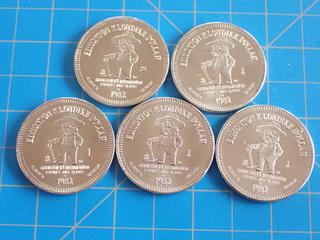(5) 1982 Klondike Dollar Tokens (Office)