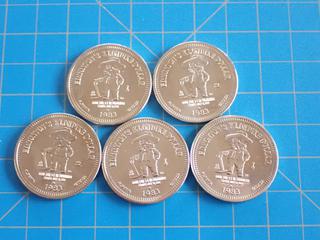 (5) 1983 Klondike Dollar Tokens (Office)